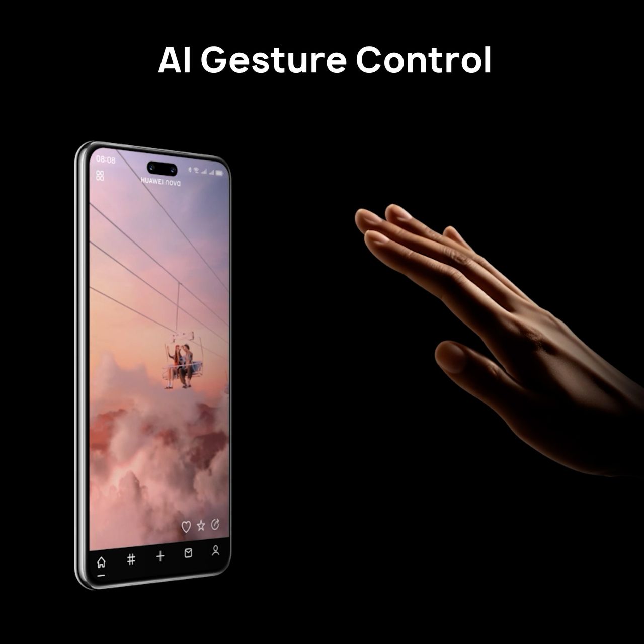 HUAWEI nova 14 Series รองรับการเลื่อนหน้าจอหรือแคปหน้าจอได้โดยไม่ต้องสัมผัสเครื่อง