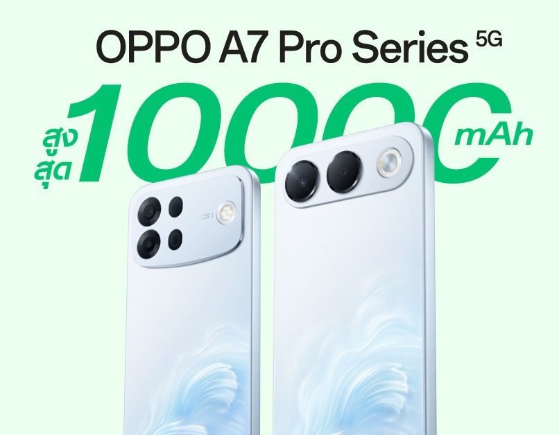 OPPO A7 Pro Series 5G แบตเตอรี่สูงสุด 10,000 mAh