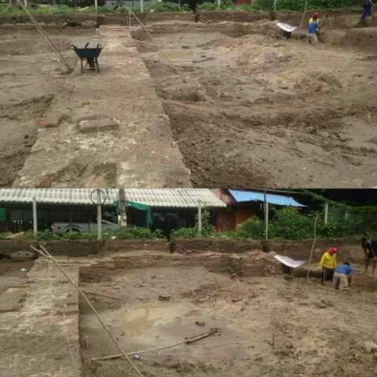 สภาพฐานโบสถ์ของวัดสันเปาโล เมื่อเดือนสิงหาคม 2557 ก่อนพบโครงกระดูก