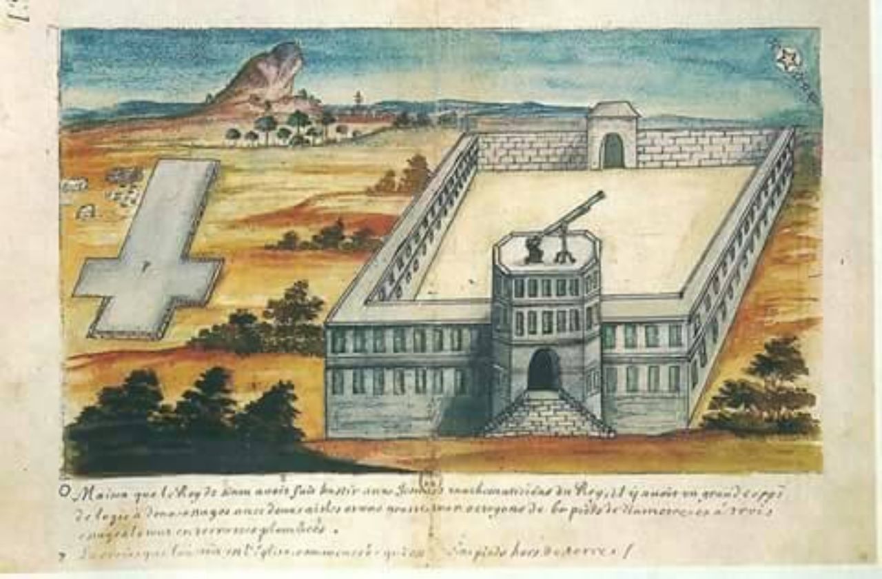 ตรงรูปคล้ายกางเขน คือ แนวโบสถ์