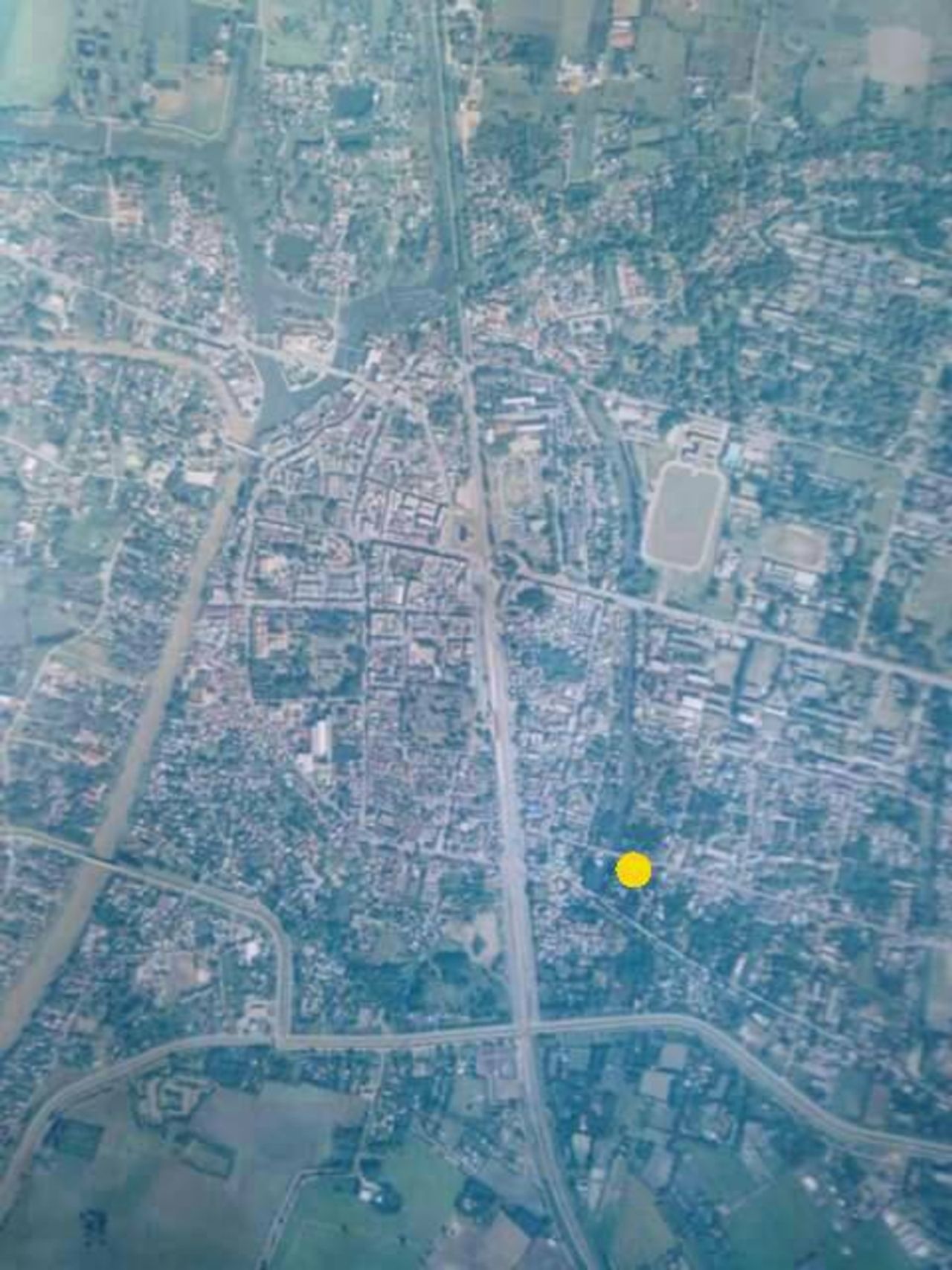 บริเวณจุดสีเหลือง คือ วัดสันเปาโล