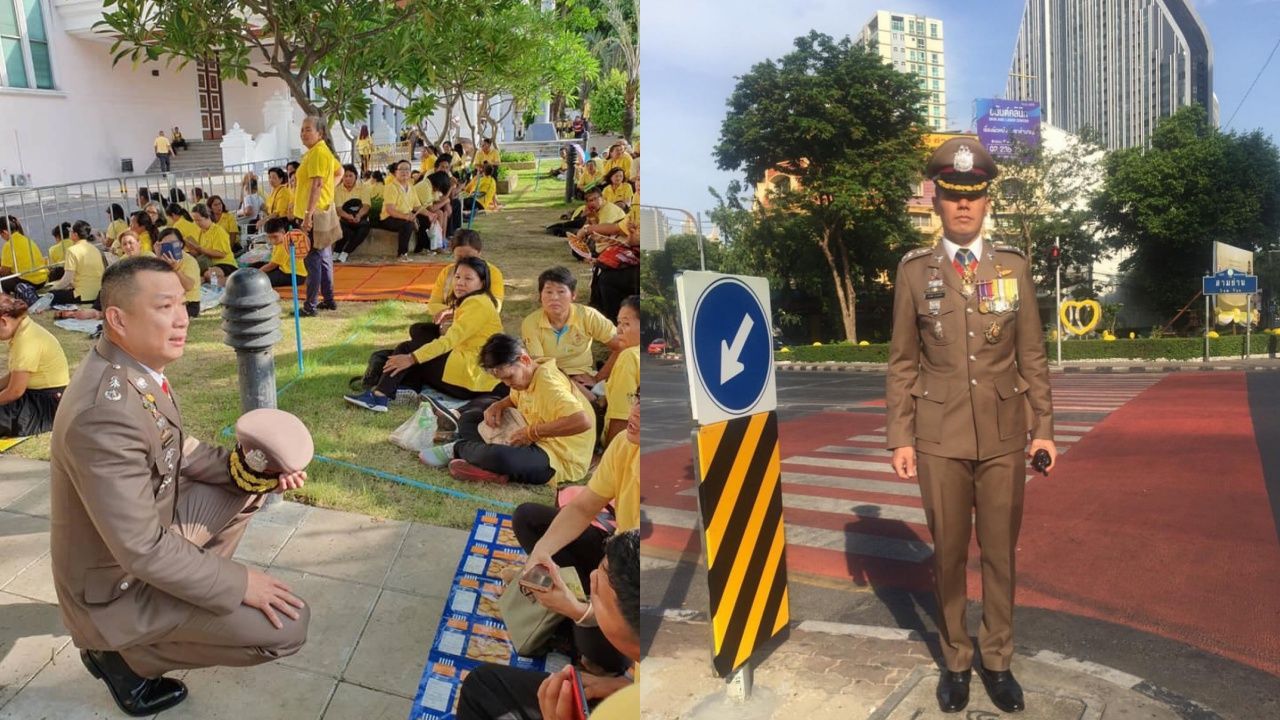 พล.ต.ต.นิธิธร จินตกานนท์ ผู้บังคับการจราจร - พ.ต.อ.ดวงโชติ สุวรรณจรัส ผกก.สน.บางรัก