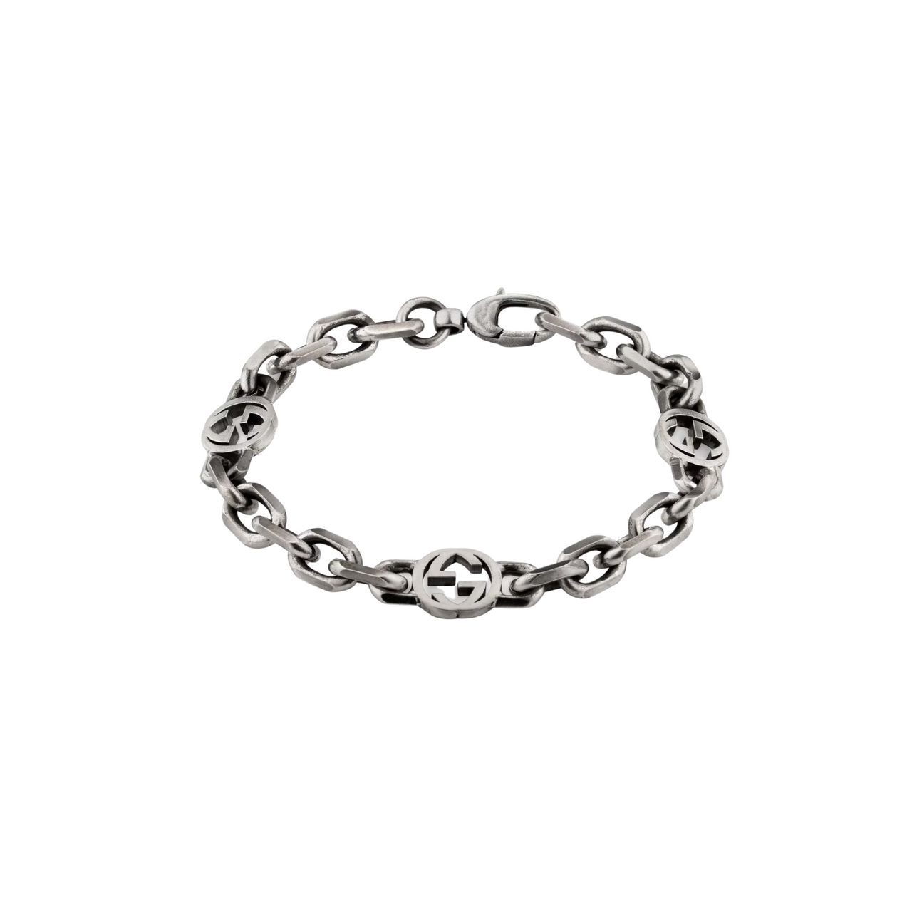 สร้อยข้อมือผู้ชาย Gucci Silver bracelet with Interlocking G