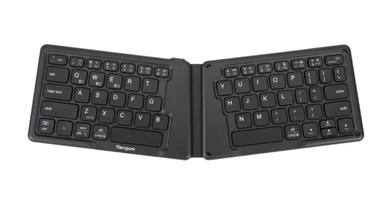 คีย์บอร์ดไร้สาย ยี่ห้อ Targus รุ่น AKF003 Ergonomic Foldable Bluetooth Keyboard