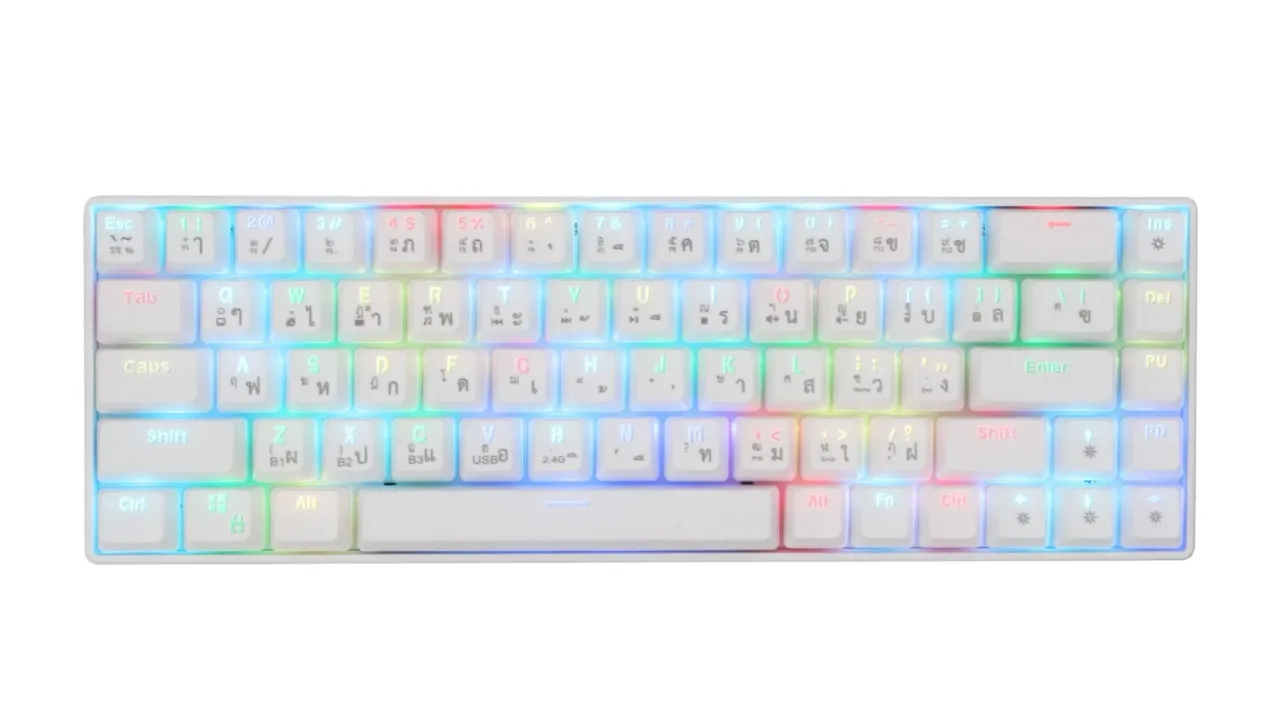 คีย์บอร์ดไร้สาย ยี่ห้อ IWACHI รุ่น IK-68 RGB Mechanical Keyboard