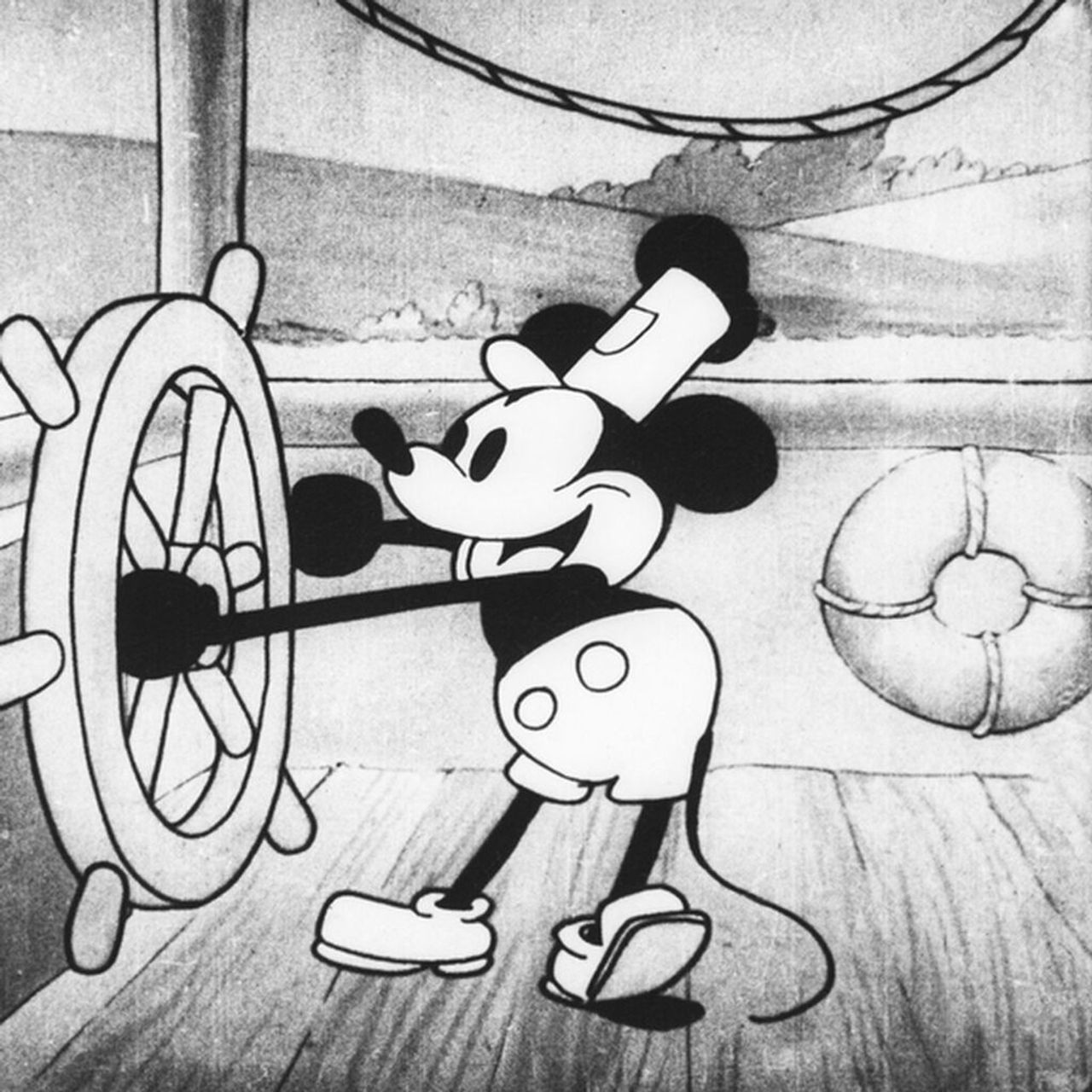 มิกกี้ เม้าส์ จากภาพยนตร์สั้น Steamboat Willie