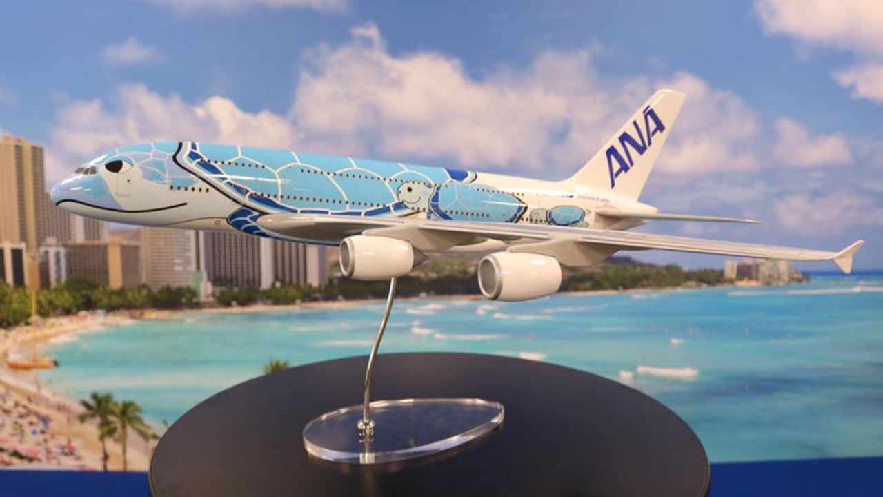 ANA เลือกเต่าตนุสีฟ้า ‘ฟลายอิ้งโฮนู’ เป็นลายใหม่เครื่องแอร์บัส A380