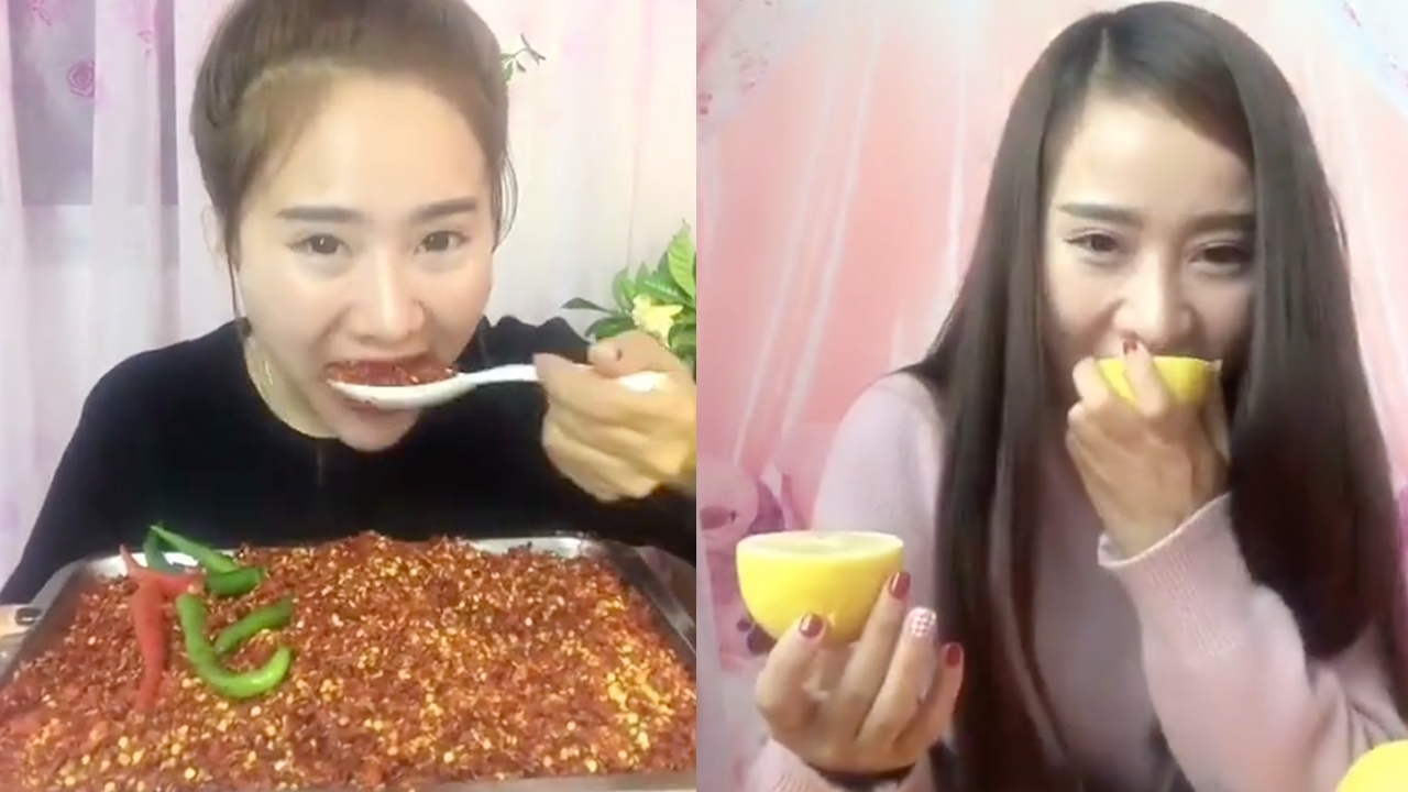เห็นแล้วเผ็ดซี้ดแทน! สาวจีนใจเด็ดโชว์กินพริก-มะนาว ยอดวิวถล่มทลาย (ชมคลิป)