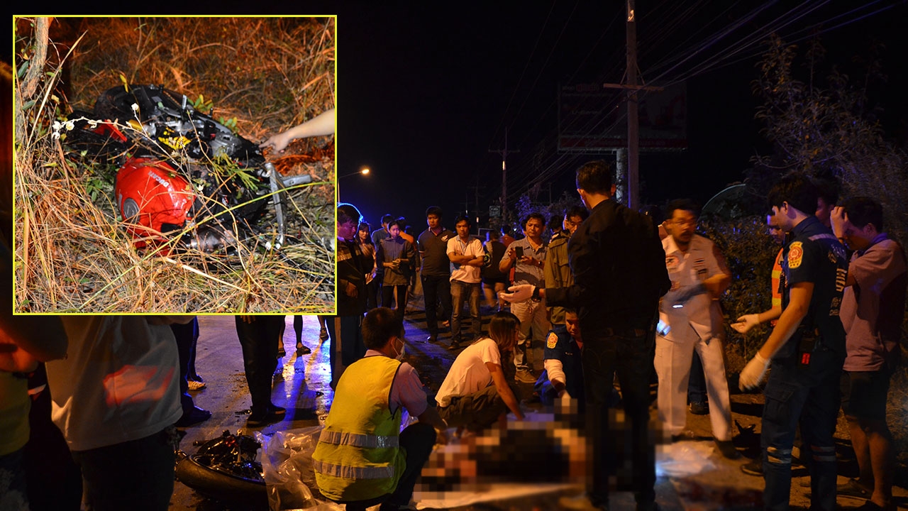 หนุ่มอุบลฯ ซิ่งบิ๊กไบค์ถูกรถบรรทุกน้ำตัดหน้า ชนสนั่นแขนขาดดับคาถนน