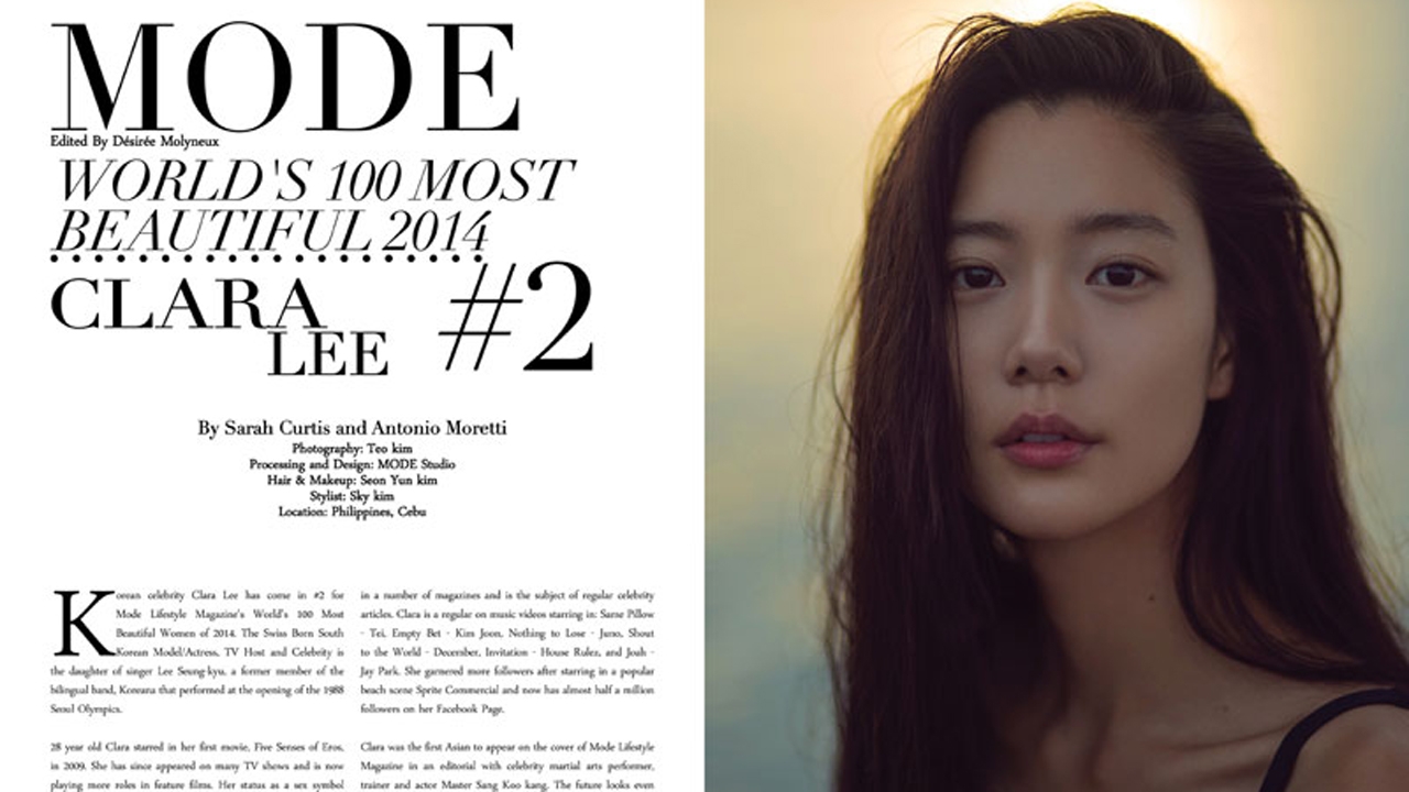 'คลาร่า ลี' คว้าที่ 2 ผู้หญิงสวยที่สุดในโลกจาก Mode Lifestyle Magazine