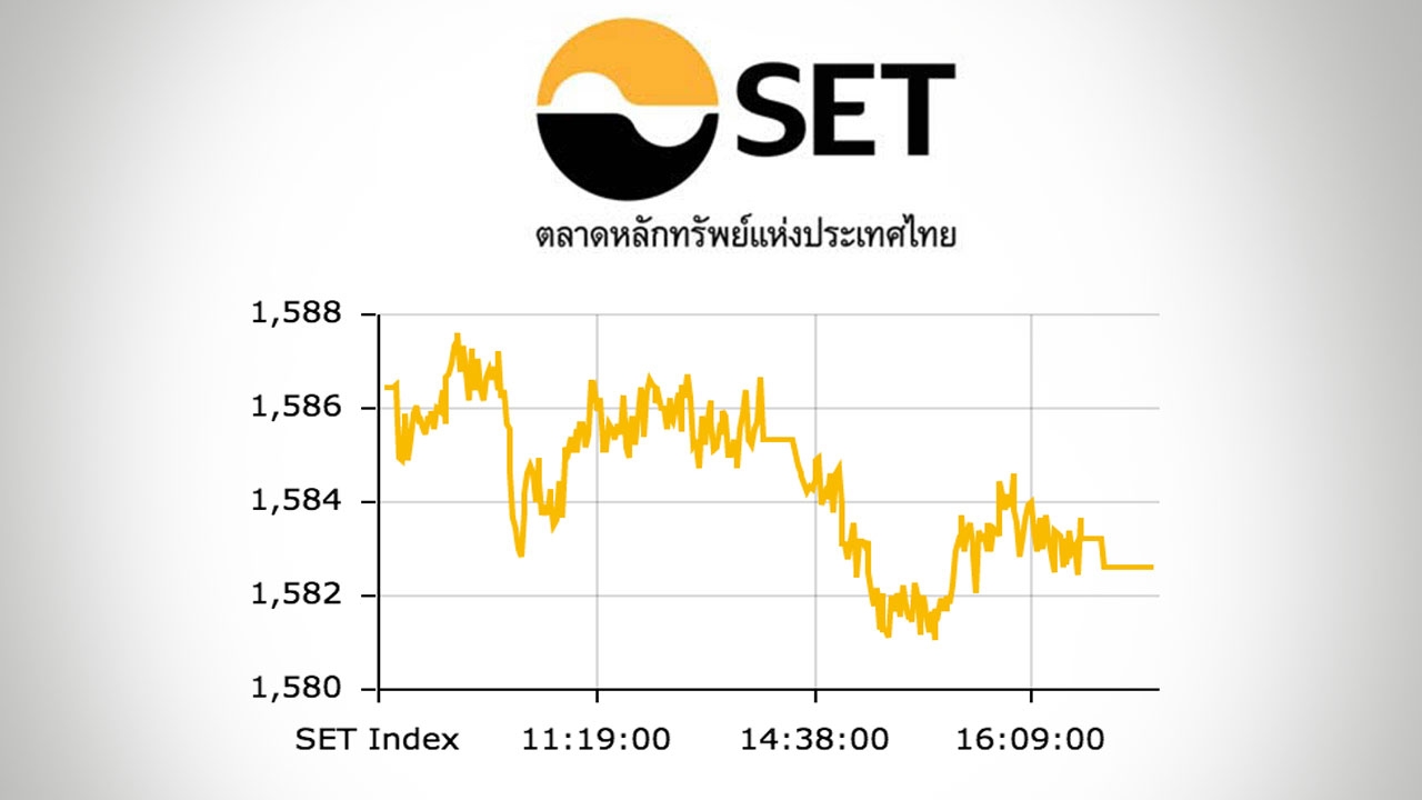 หุ้นไทยปิดตลาดบ่าย ปรับลด 3.82 ดัชนีอยู่ที่ 1,582 จุด