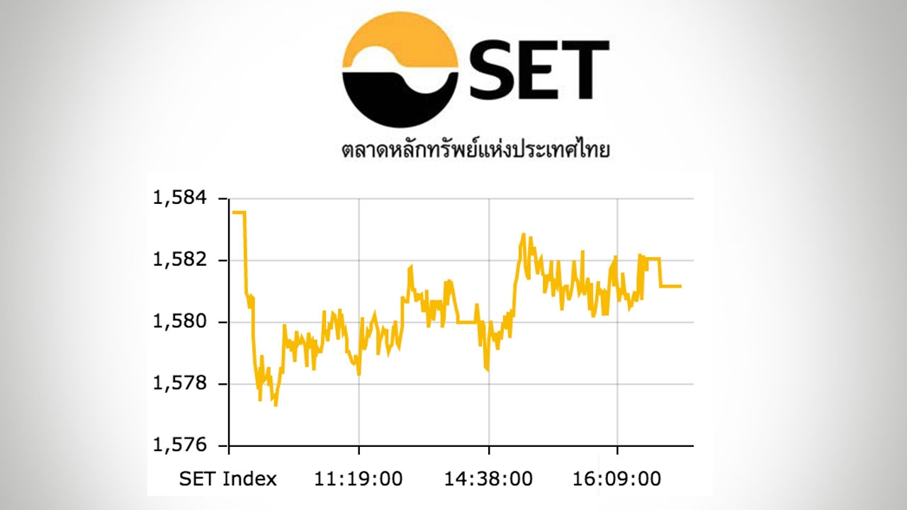 หุ้นไทยปิดตลาด ปรับลด 2.34	ดัชนีอยู่ที่ 1,581 จุด