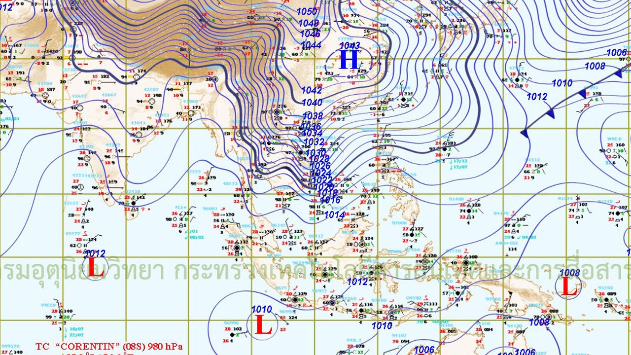 ไทยตอนบนอากาศแปรปรวน มีฝนก่อนหนาวเย็นลงรวดเร็ว 