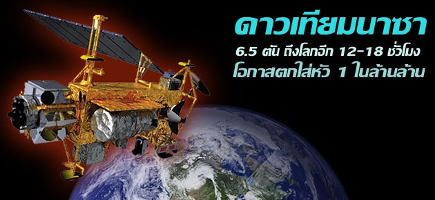 ดาวเทียมนาซา 6.5 ตัน ถึงโลกอีก 12-18 ชั่วโมง โอกาสตกใส่หัว 1 ในล้านล้าน