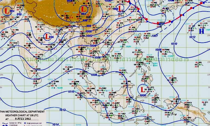 ทั่วไทยมีฝนกระจายถึงหนัก กทม.มีฝนร้อยละ 40 ของพื้นที่