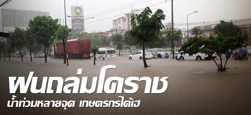 ฝนถล่มโคราช น้ำท่วมหลายจุด เกษตรกรได้เฮ