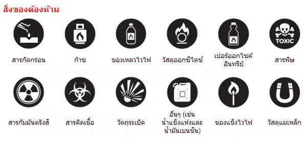 สิ่งของต้องห้ามที่ไม่ควรนำขึ้นเครื่องบิน