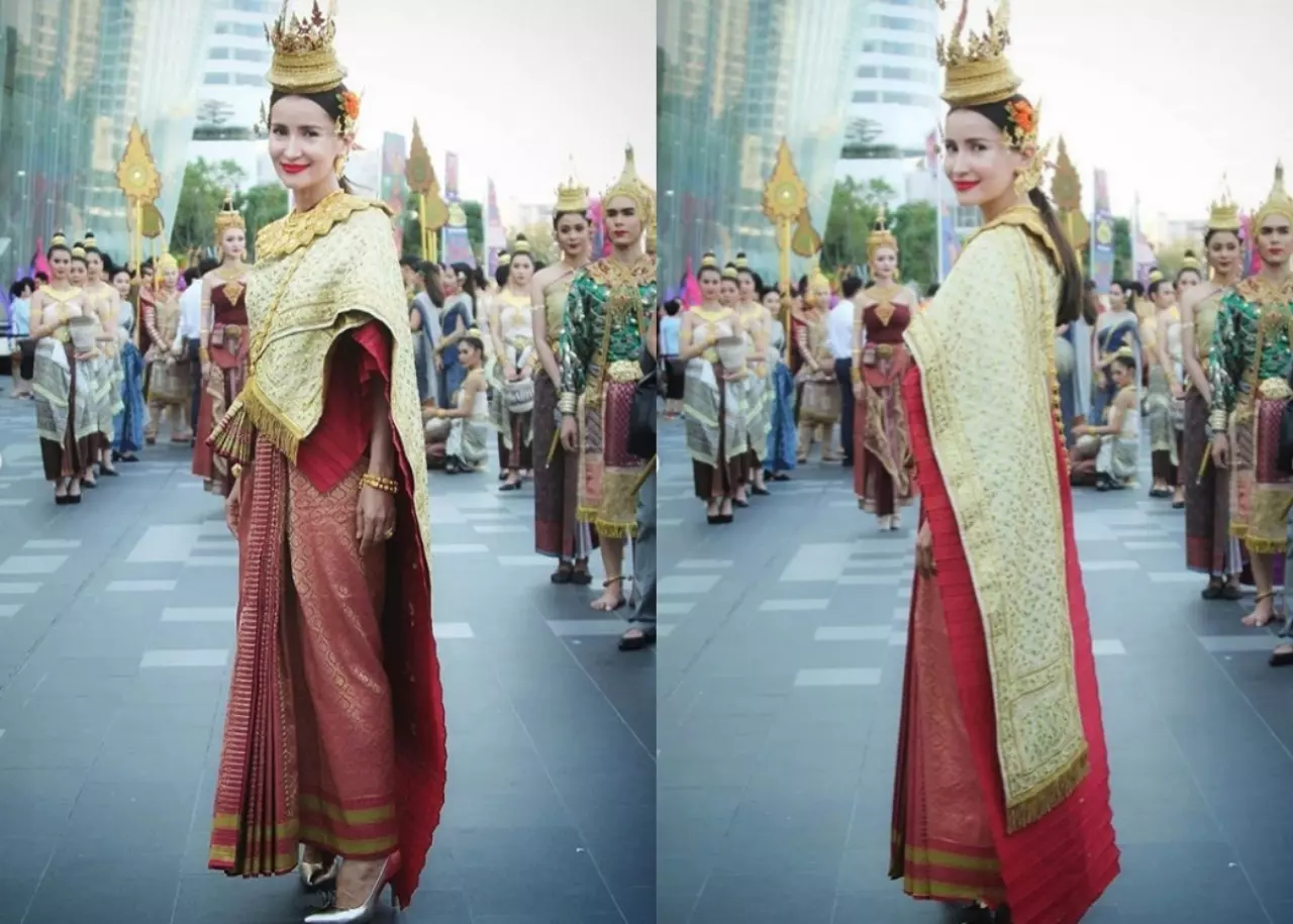 3 คนดัง "นางสงกรานต์" ใส่ "ชุดไทย" แปลงร่างเป็น "ทุงสะเทวี"
