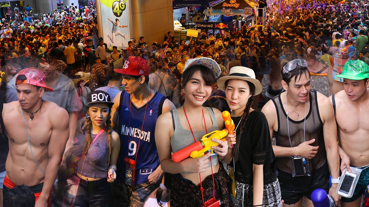 เก็บตกสงกรานต์สีลม! สาวสวย หนุ่มกล้าม สนุก คึกคัก คนเยอะเป็นหนอน!