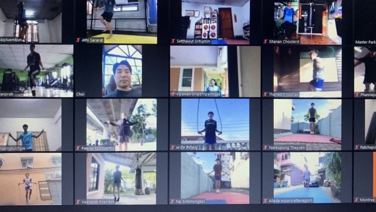 "เทควันโดไทย" ซ้อมแบบไลฟ์สด ภายใต้การดูแลของโค้ชเช