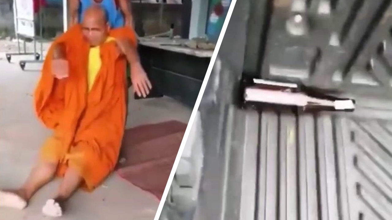 แชร์กระหึ่มบุรีรัมย์ พระเมาแอ๋ "อกหัก" ขับรถชน จี้ให้จับสึก 