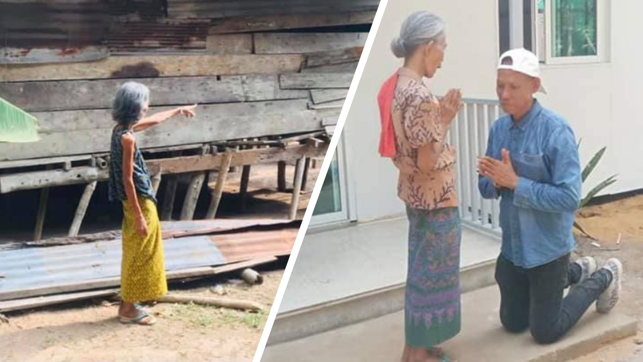 พบแล้ว "ยาย" ใส่บาตรทุกวัน "พระ" กลับมาตอบแทน สร้างบ้านหลังใหม่ให้
