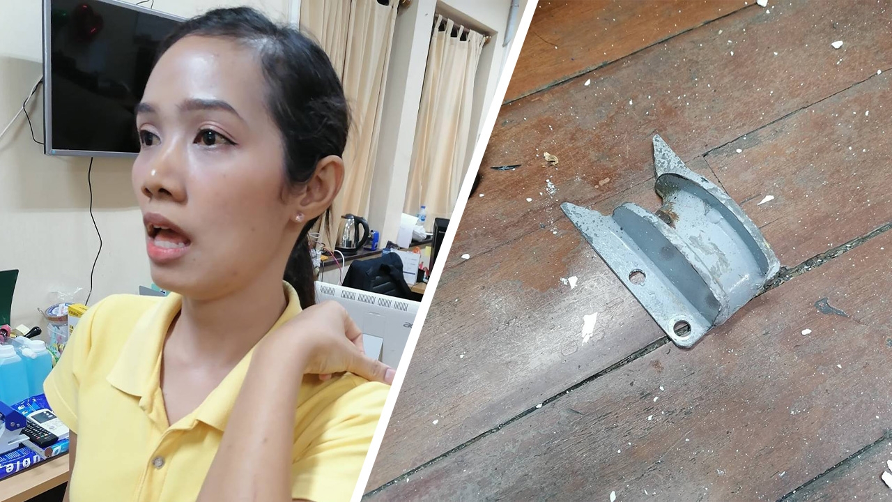 นายเวร ผบก.สท.รอดตายหวุดหวิด วัตถุปริศนาตกใส่หลังคากองสารนิเทศ ตร.