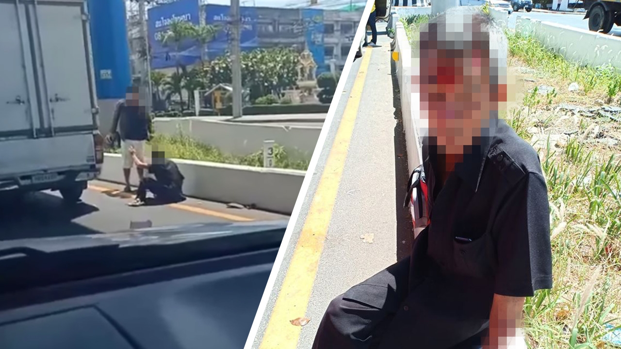 หนุ่มหัวร้อน คว้าหมวกกันน็อกฟาดลุงขับแท็กซี่เลือดอาบ ก่อนหลบหนี (คลิป)