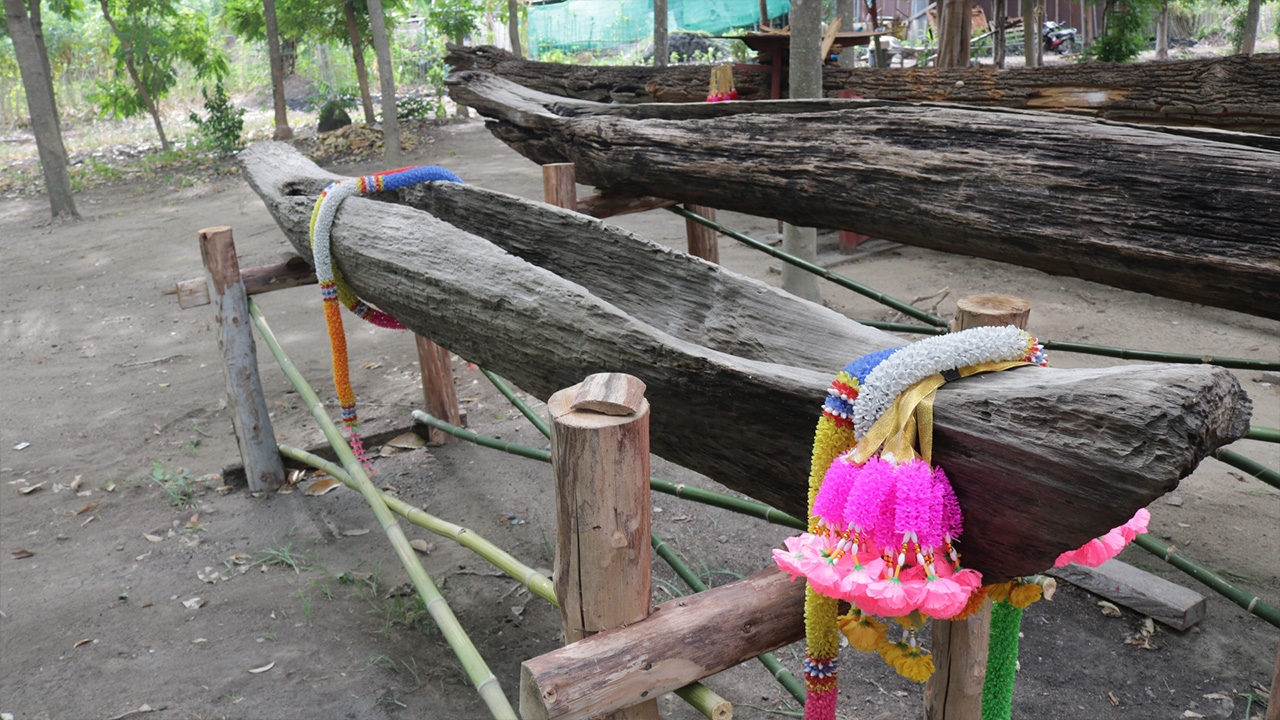 เรือตะเคียนทองคู่กลับวัดเสมางาม ชาวบ้านแห่ส่องเลข บอกอยู่ไหนมีแต่ให้โชค