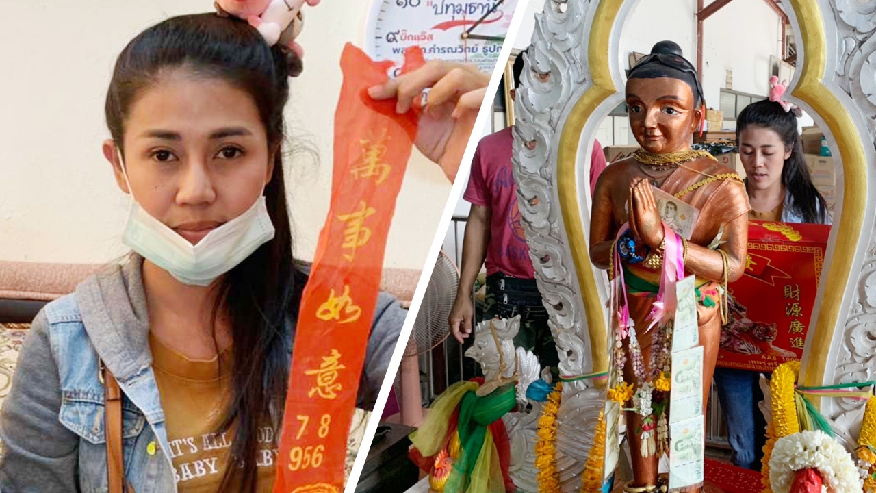 สาวเมืองนนท์ กลับมาแก้บน "ไอ้ไข่วัดโปรยฝน" ได้เลขเด็ดปลายประทัด  