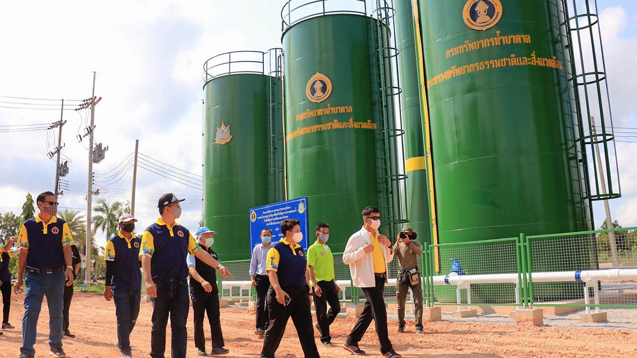 กรมบาดาล สร้างถังนํ้า สูง 26 เมตร แก้ภัยแล้ง "สนามไชย"