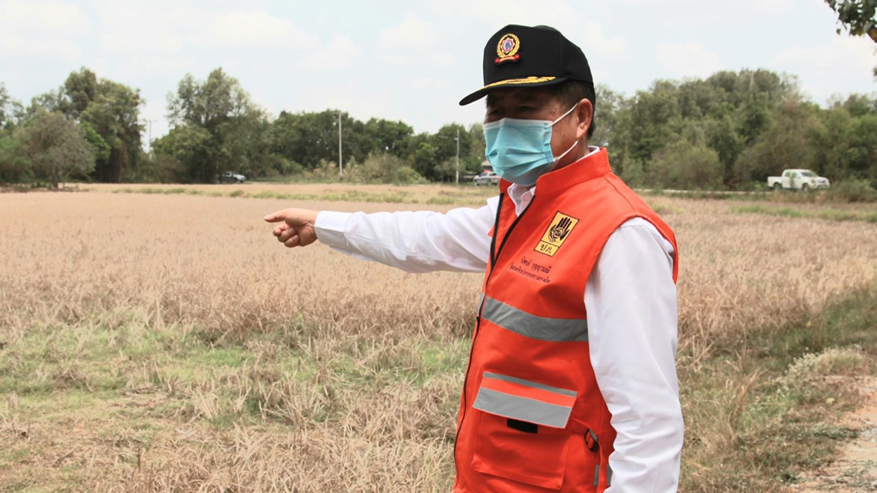 มท.2 ลงพื้นที่ ลุยช่วยภัยแล้ง ฉะเชิงเทรา นาข้าวยืนต้นตาย 