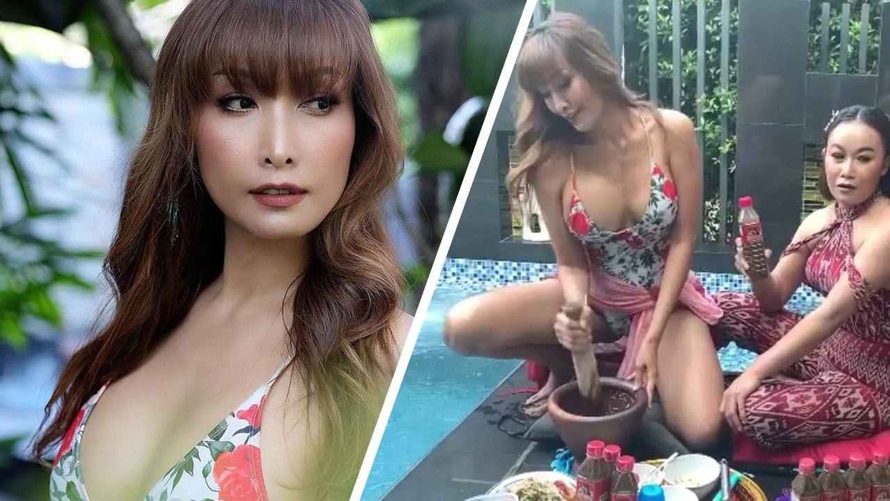 แซ่บครกแทบแตก ลูกตาล ชโลมจิต ใส่ชุดว่ายน้ำตำส้มตำปูปลาร้า (คลิป)