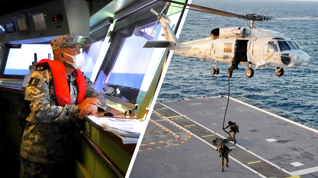 ผบ.ทร. ลงเรือหลวงจักรีนฤเบศร ตรวจเยี่ยมการฝึกใหญ่ปฏิบัติการทะเลปี 64