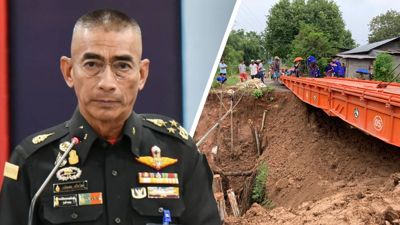 "ทัพไทย" ส่งนักรบสีน้ำเงินนำรถครัวสนาม-รถสะพาน ช่วยน้ำท่วมชาวโคราช