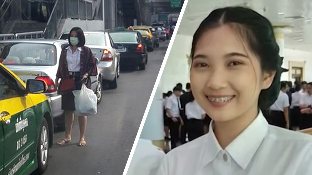 เปิดใจ "น้องมุก" นักศึกษาวิ่งโบกรถ เปิดทางรถพยาบาล (คลิป)