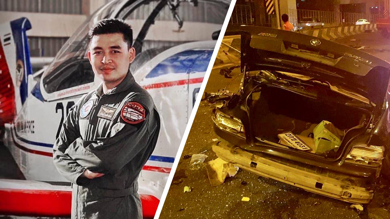 สลด! ช่างเครื่องบินนกแอร์ซิ่ง BMW ชนขอบทางด่วนรถขาดสองท่อนตายสยอง