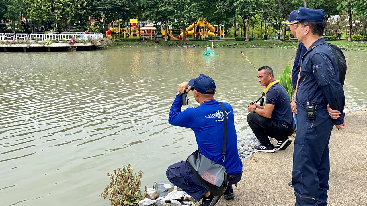 ชุดไกรทองวางแผน เตรียมของตั้งแคมป์ รอจับจระเข้ในบึงที่ศาลากลางนนทบุรี