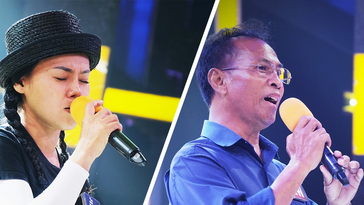 ส่งกำลังใจเชียร์นักสู้ชิงล้าน จับไมค์ร้องเพลงหวังได้เงินไปดูแลครอบครัว