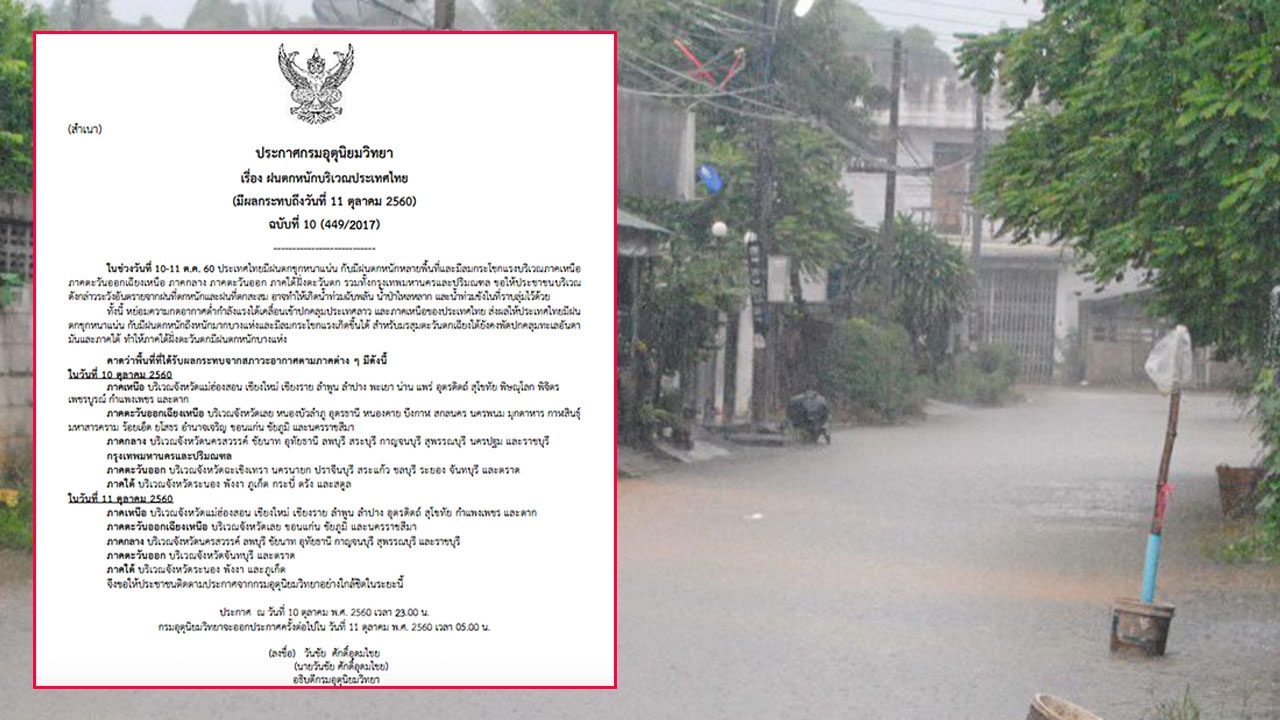 หย่อมความกดอากาศต่ำกำลังแรง เข้าเหนือแล้ว เตือนทุกภาครับมือฝนตกหนัก