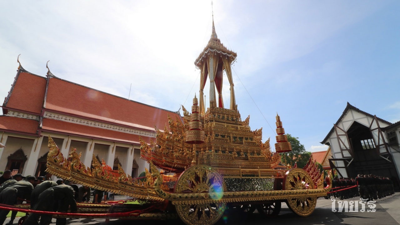 กำลังพลซ้อมเชือกจริง ฉุดชักราชรถครั้งแรก