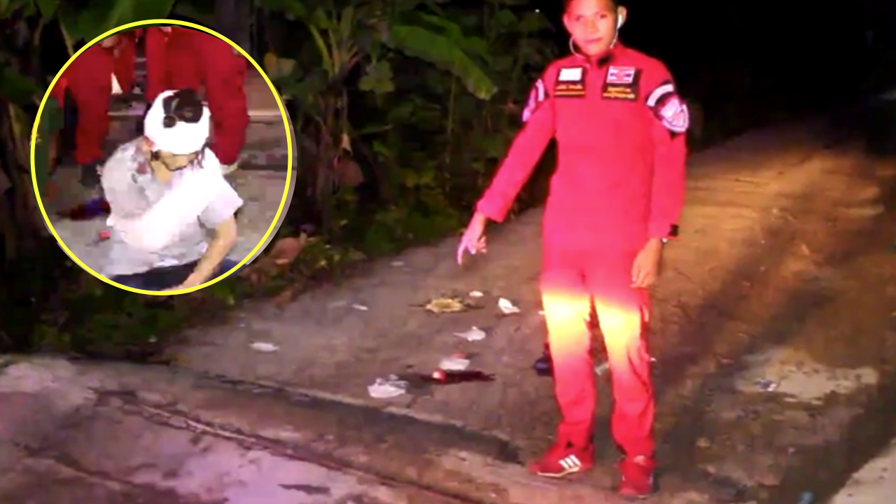 ทำได้หรือ! ลูกระนาดขวางถนน หนุ่มสาวขี่รถเข้าซอยกลางดึก หวิดดับ 