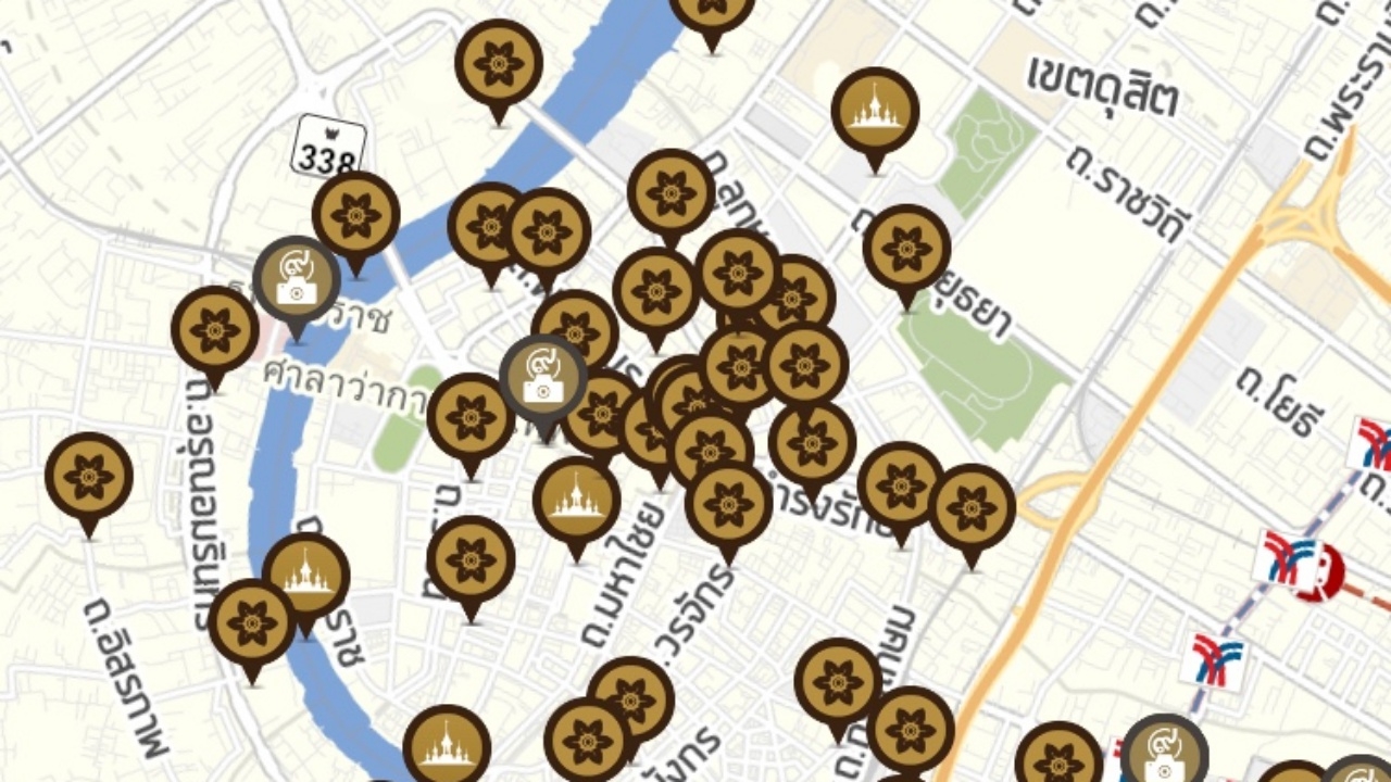 แผนที่ 114 จุด ถวายดอกไม้จันทน์ ดูผ่านแอป NOSTRA ได้แล้ว