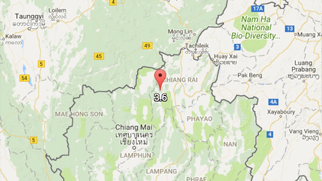 แผ่นดินไหว 3.6 ที่แม่สรวย เชียงราย ชาวบ้านรับรู้แรงสั่นไหว
