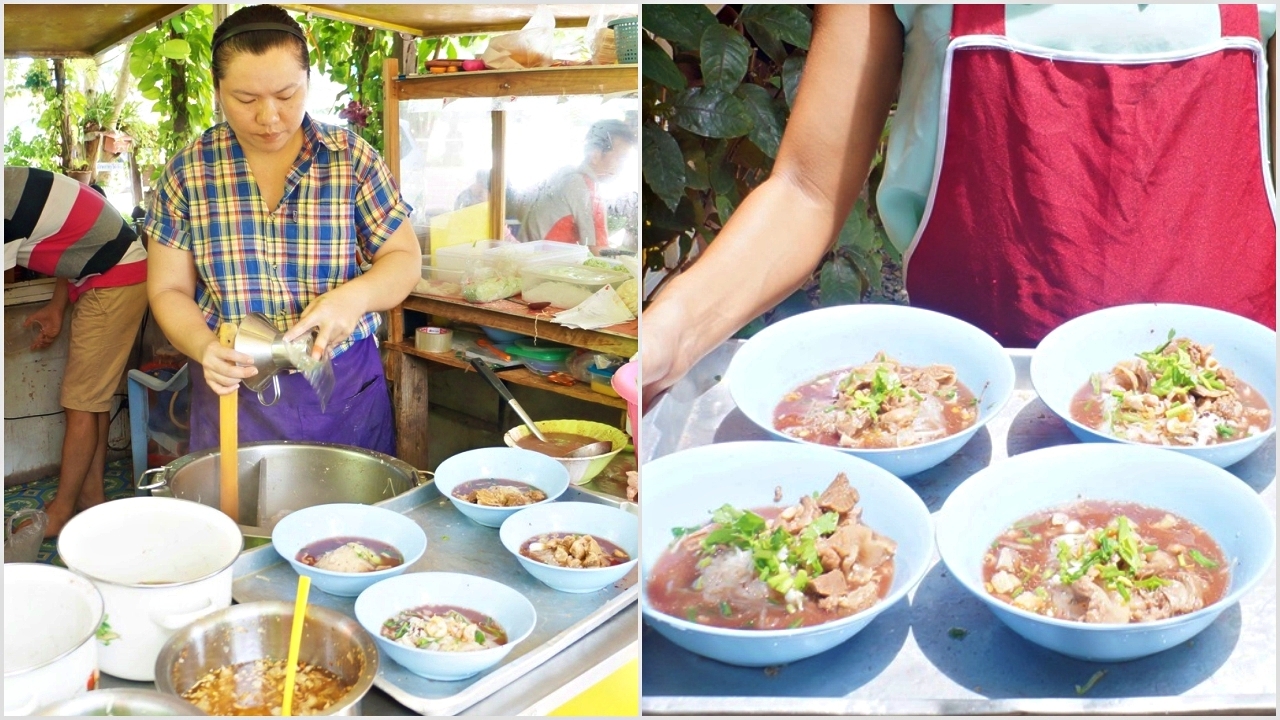 ลองชิมก๋วยเตี๋ยวน้ำตกน้องแอน 10 บาทไม่ขี้เหร่ เครื่องแน่น กิน 10 แถม 1