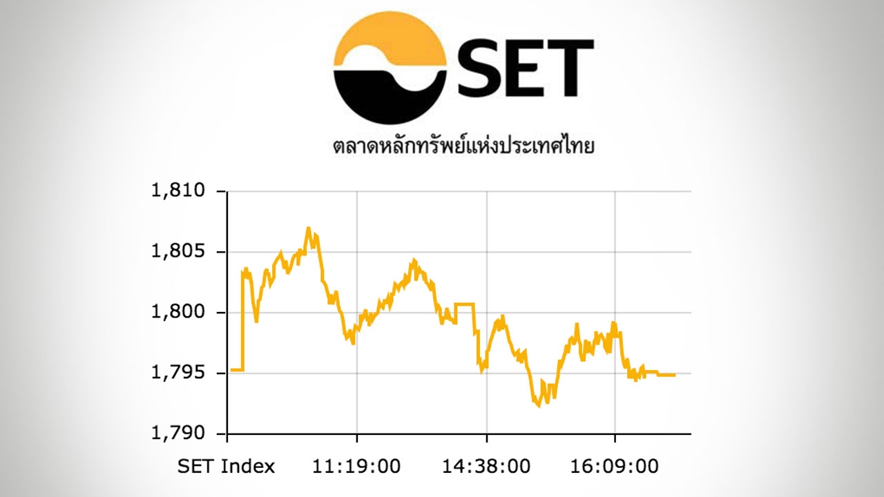 หุ้นไทยปิดตลาดบ่าย ปรับลด 0.29 ดัชนีอยู่ที่ 1,794 จุด