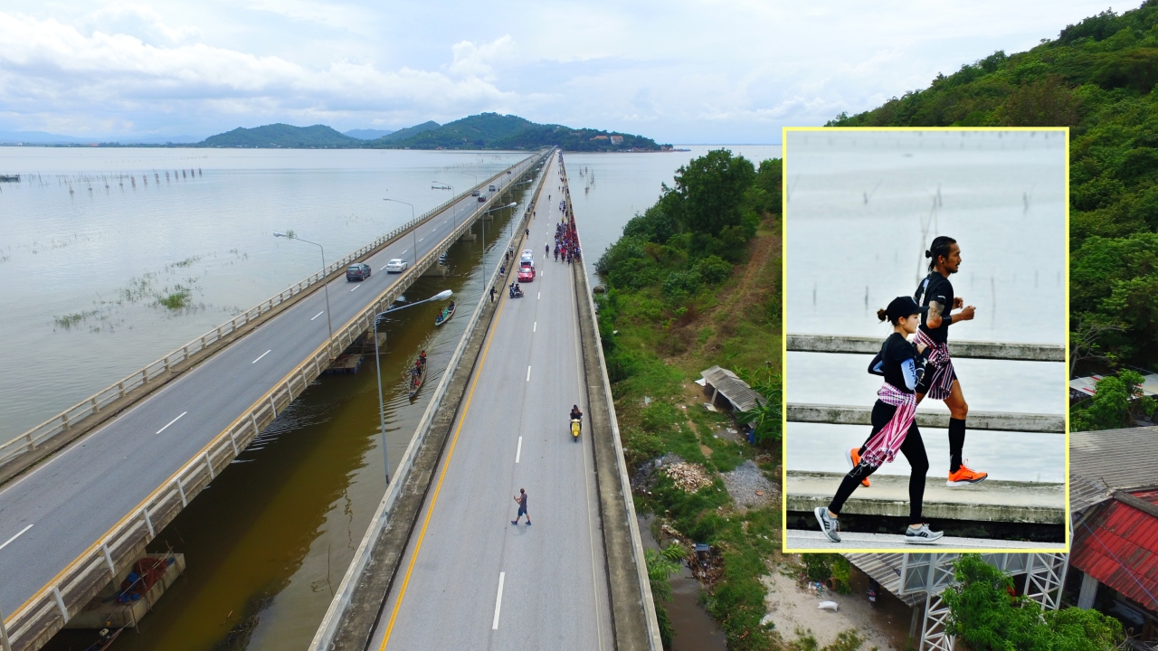 'ตูน' วันที่ 8 วิ่งข้ามสะพานติณสูลานนท์ เกิดเรื่องประทับใจตลอดเส้นทาง