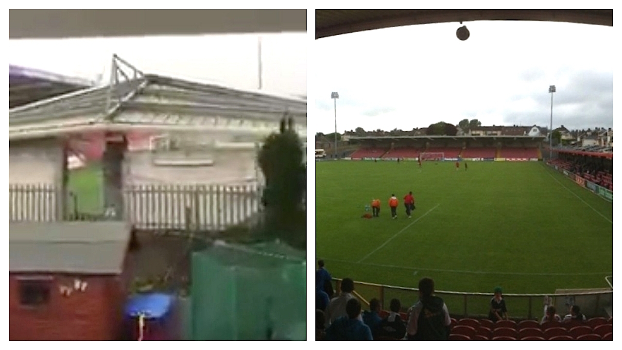 ลมพายุกระหน่ำ! หลังคาสนามบอลคอร์ก ซิตี้ ถึงกับปลิว (คลิป)