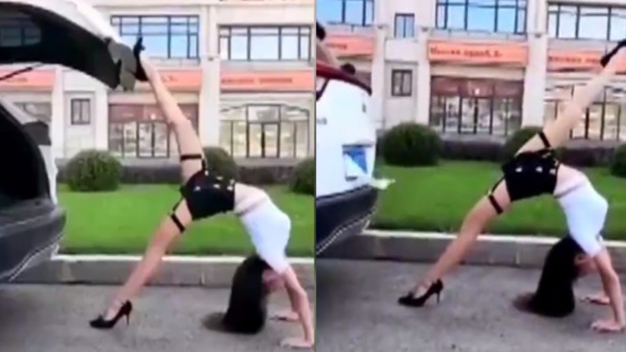 เทรนด์ใหม่เมืองจีน! ฉีกขาปิดกระโปรงหลังรถด้วยเท้า สาวๆ แชร์ว่อนเน็ต (คลิป)