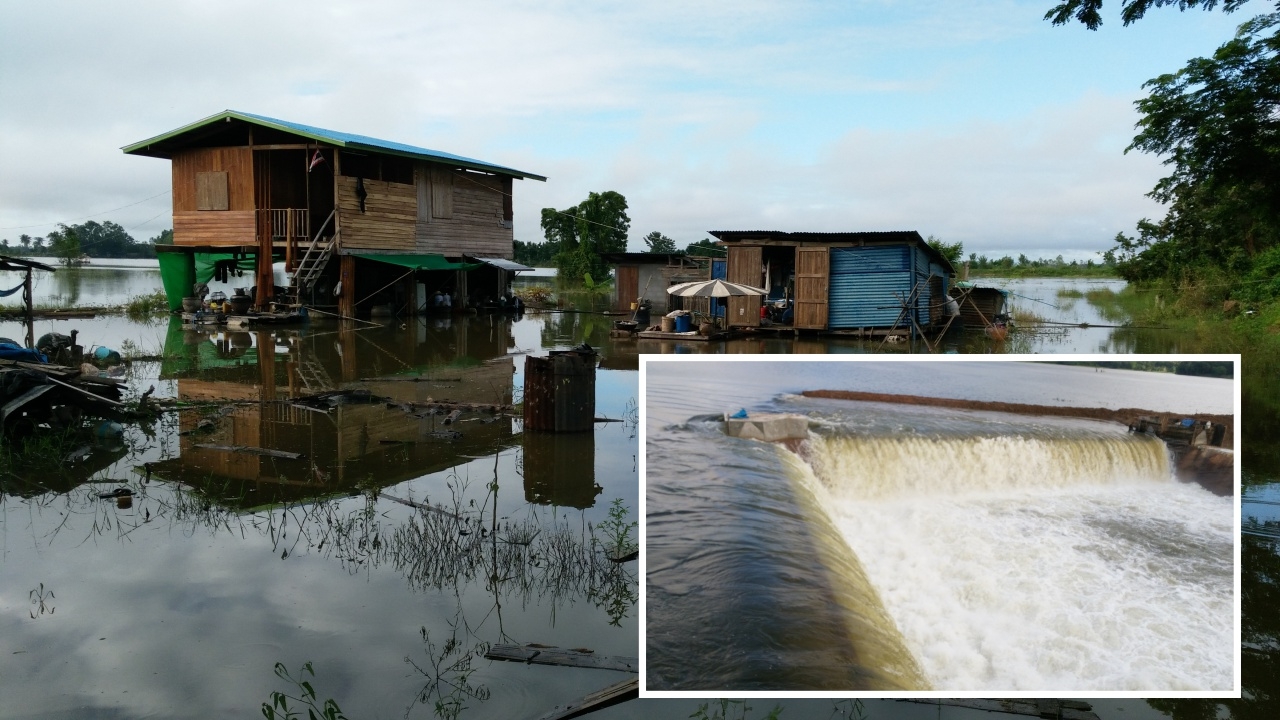 สุโขทัยระทมซ้ำรอบ 3 หลังน้ำทะลักคันดินกันท่วม อ.ศรีสัชนาลัย กลางดึก